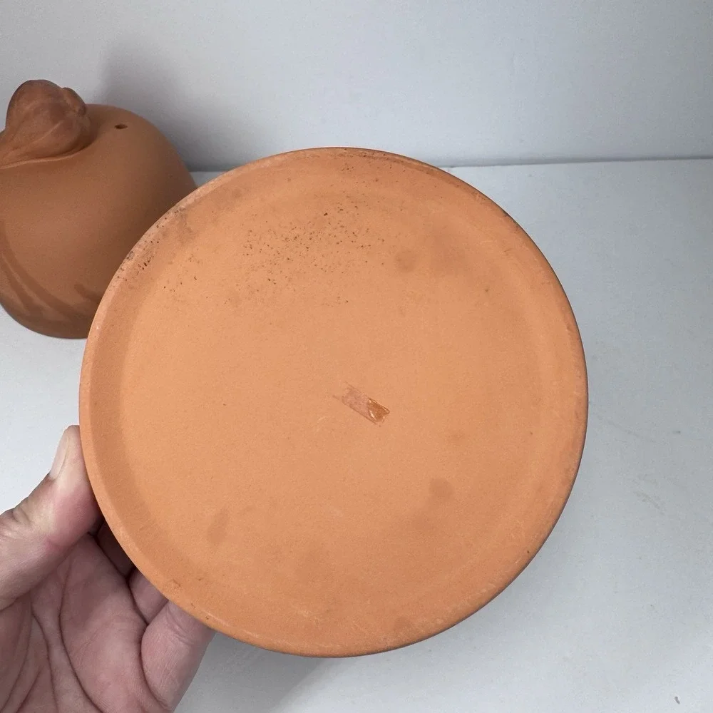 Progressive Terra Cotta Garlic‎ Roaster w Lid Box Instructions Vintage